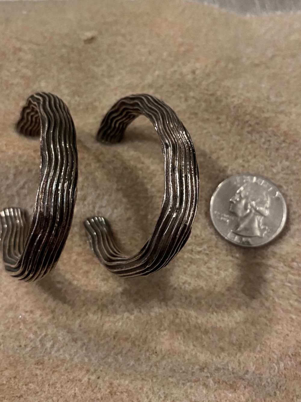Vintage Sterling Silver Hoops